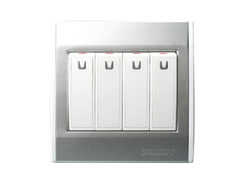 Graceful and luxurious four single (double) control large push button switch